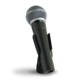 Back view of SM58 Microphone mounted in the microphone stand