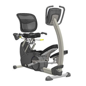 Three quarters front view of the initial design of the xR3 elliptical machine