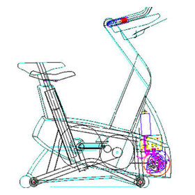 Classic series design overlayed onto an older bike design to show room for internal components