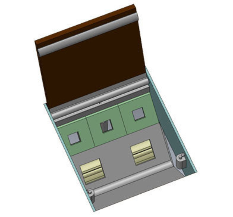 SolidWorks view showing the power cove without any internal components installed