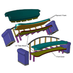 SolidWorks exploded view showing how the couch would be assembled
