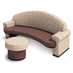 The striking line couch with similarly styled ottoman
