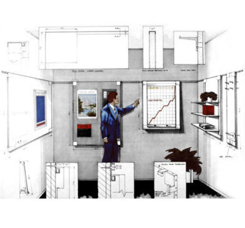 Concept rendering showing a person using multiple panels for the Wall Track