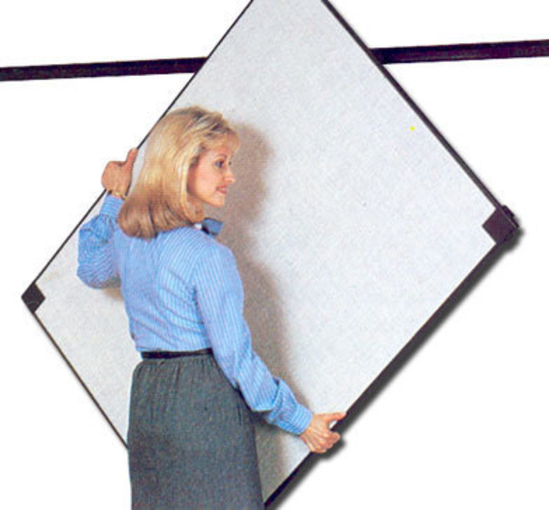 Image showing how an end user can remove and install a panel on the wall track