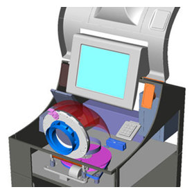 SolidWorks view showing how the coin sorting apparatus fits inside the new design