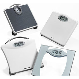 Collage of different bathroom scale designs and styles