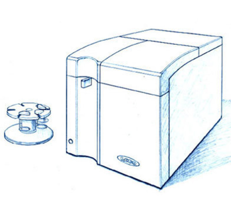 Concept sketch showing a potential external design and sample handling system