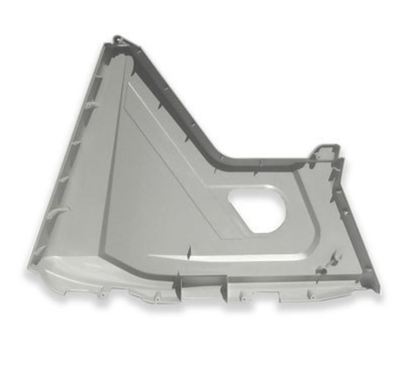Side view of the inside surface of the base enclosure of the Lifecycle bike