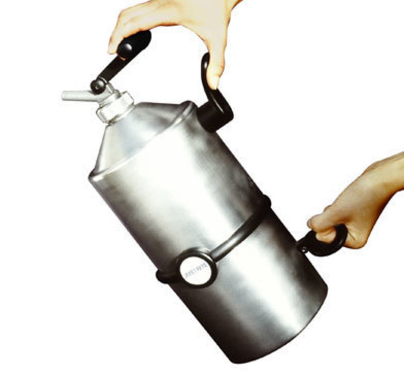 Image showing how a user would hold the spectrum stainless steel can
