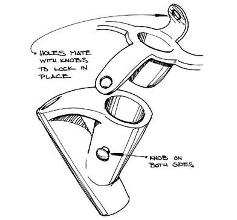 Concept sketch detailing how the access port cap can be locked down