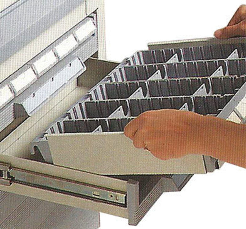 Close up view showing how internal drawer organizers can be inserted and removed