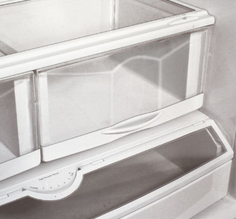 Concept rendering of the design details on the bottom drawer on the built-in refrigerator