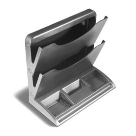 Overhead view of the Newell Rubbermaid desk organizer