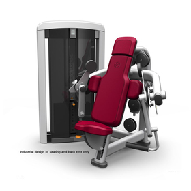 In context view of the Hancock saddle seat on a Bicep curl machine