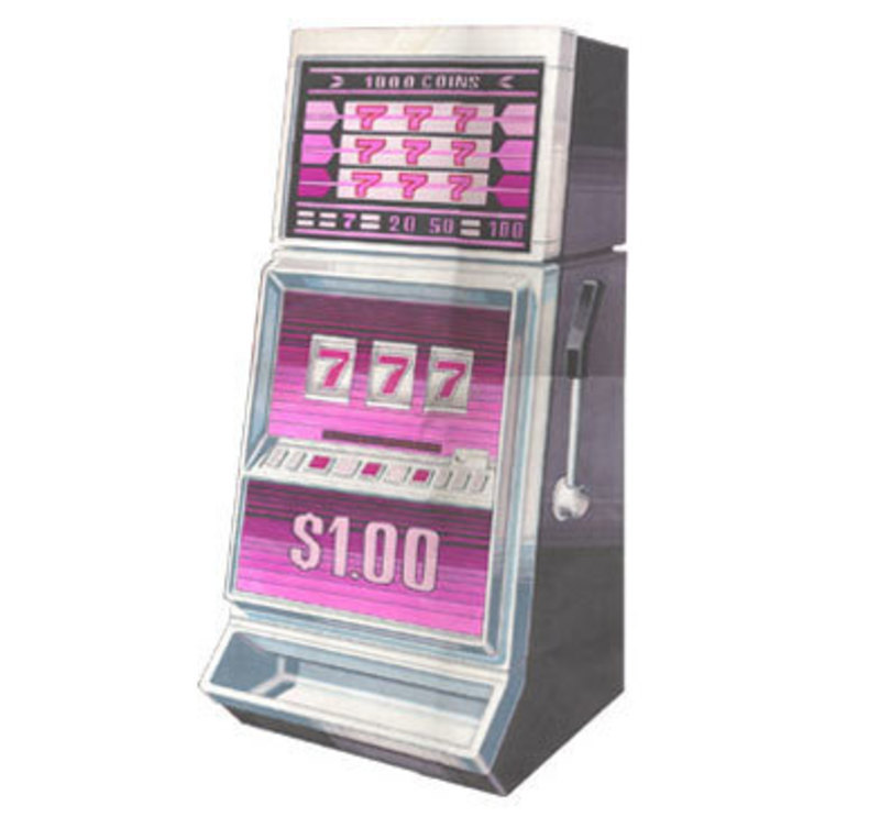 Three quarters front view concept illustration of  Bally Slot Machine