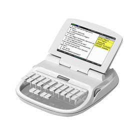 Three-quarters front view of Luminex Writer with screen angled towards the user