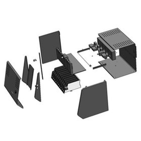 SolidWorks exploded view of the Core cabinet, showing all components