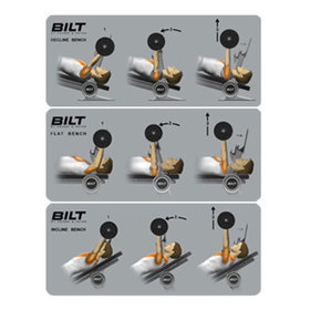 Close up of the BILT weight bench instruction decal