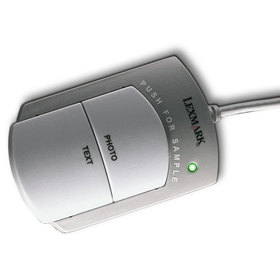 Top view of the corded mouse showing button labels
