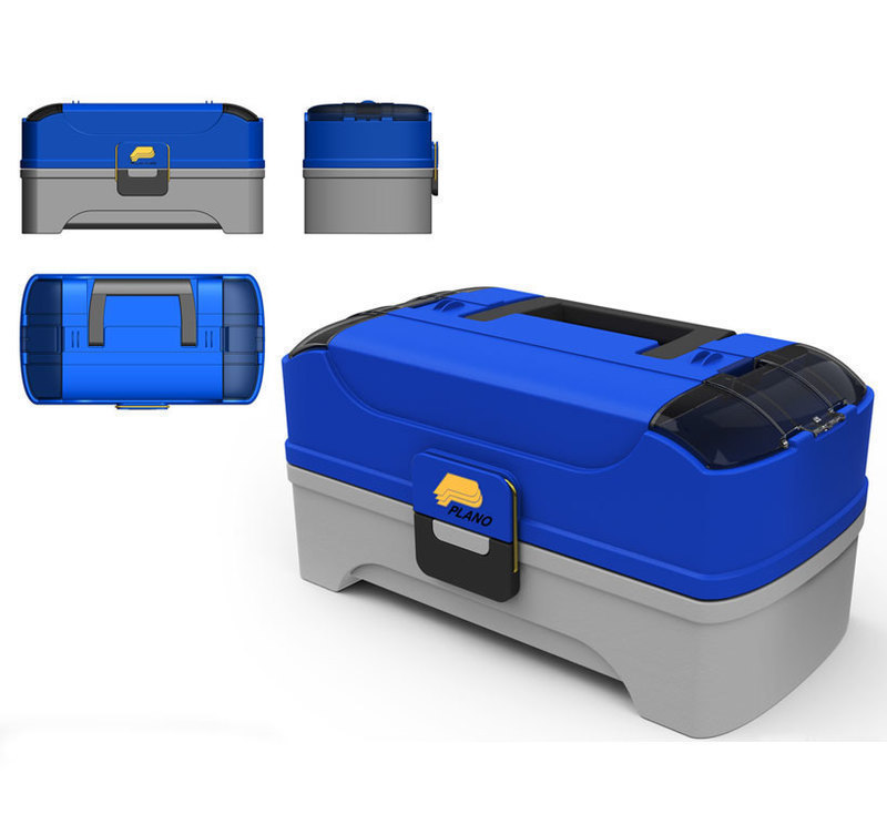 Front, side, top and perspective views of an initial design for the CDS Fishing Tackle Box