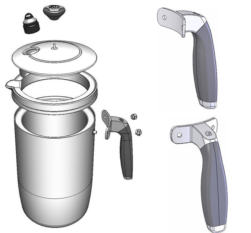 Exploded view of the Royal Cafe french press