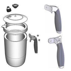 Exploded view of the Royal Cafe french press