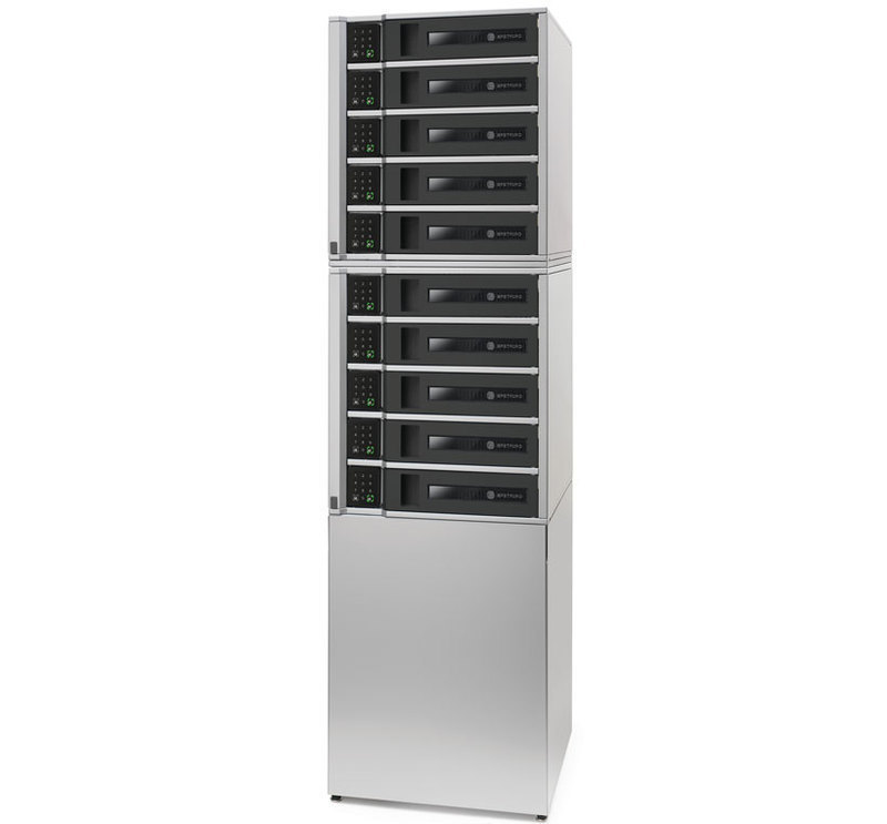Techguard Lockers assembled into a tower