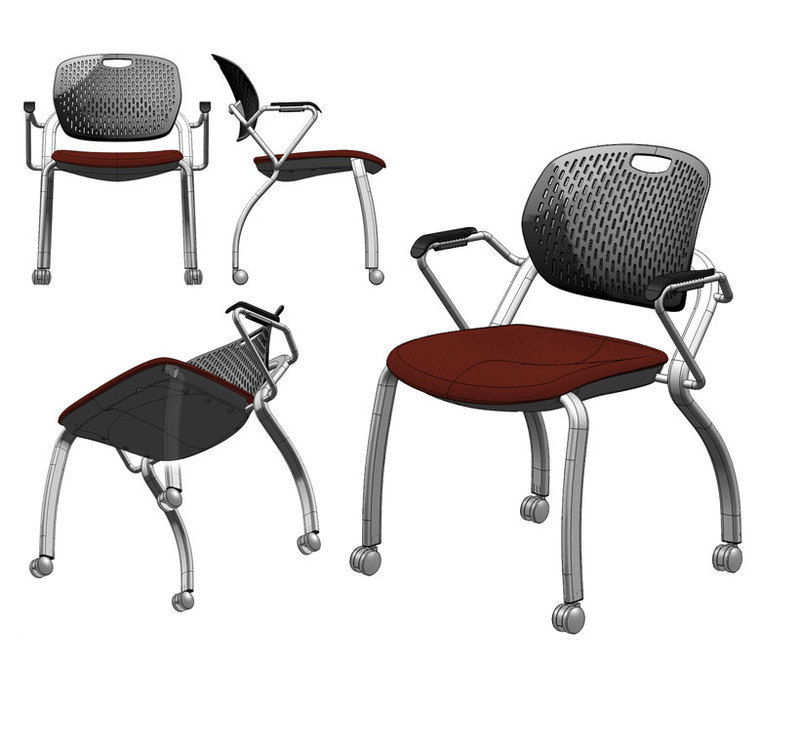 Collage of SolidWorks model views of the Explore chair