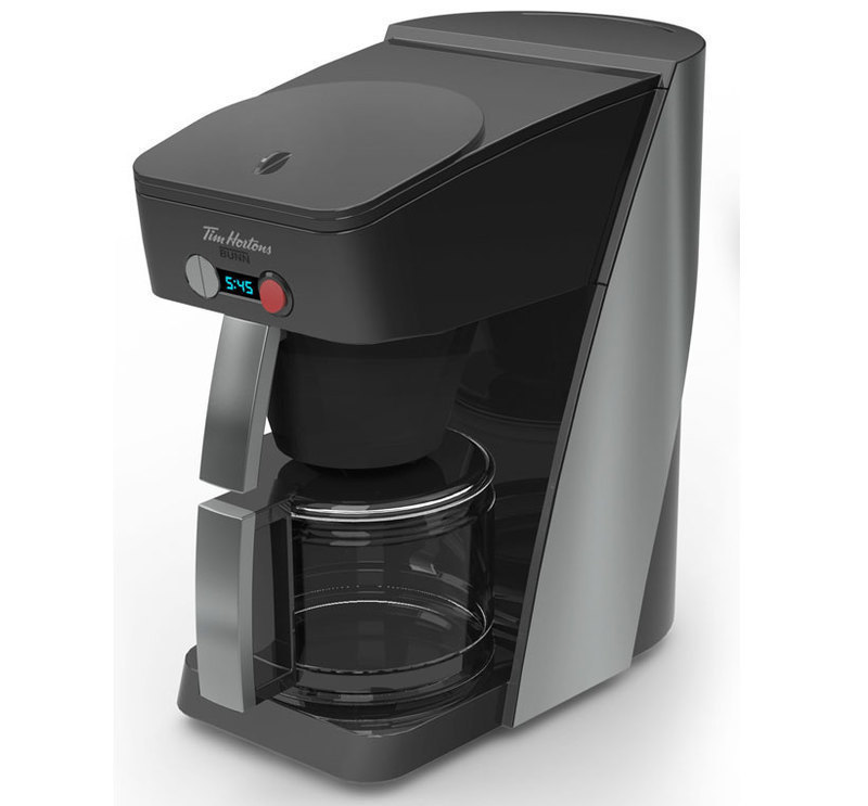 Front three quarters view of an initial design of the Tim Hortons Coffee Maker