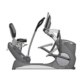 Full side view of the entire Kermit series elliptical machine