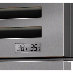 Close up of LCD temperature indicator on Sub Zero Refrigerator