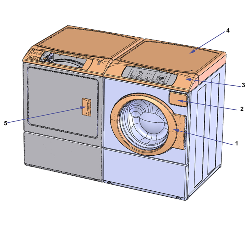 Initial Designs for the washer and dryer side-by-side