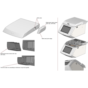 Collage showing the part design details of the top lid for the TGM800