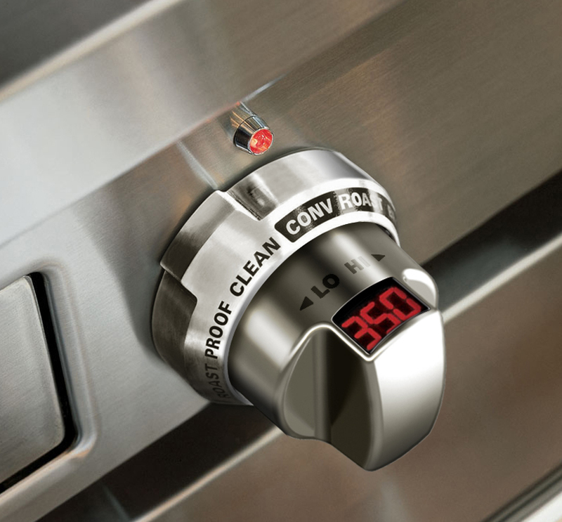 Close up view of the control knob for the Wolf Induction range