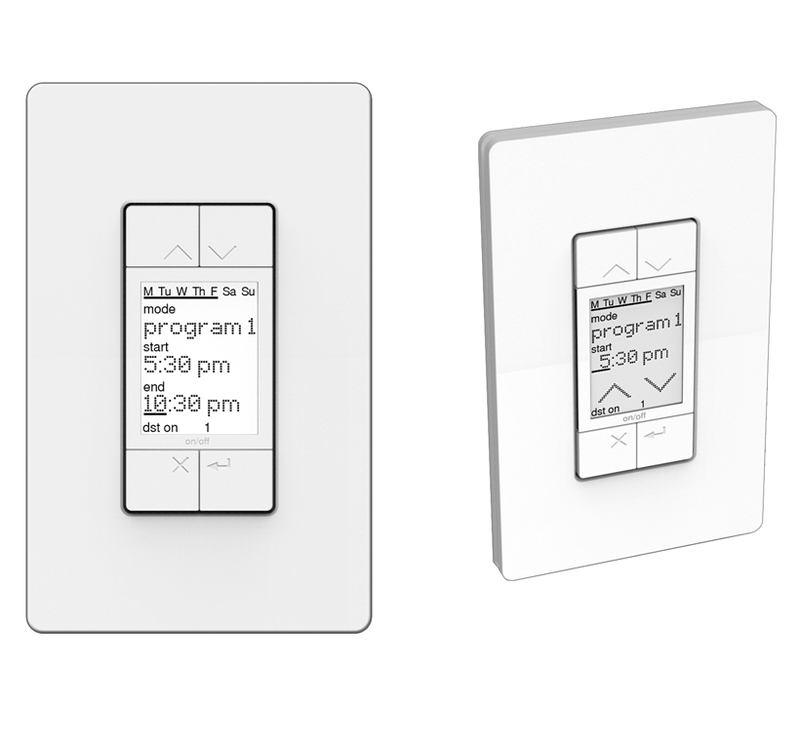 Front and perspective views for the preferred concept for the Ascend wall timer