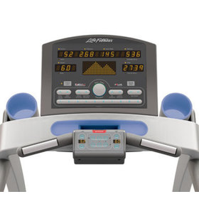 Front view rendering of the t-series treadmill control panel