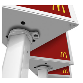 Underside of McDonald’s Menu board showing the bearing that allows rotation