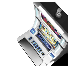 Overhead view of the Bluebird xD slot machine’s control panel