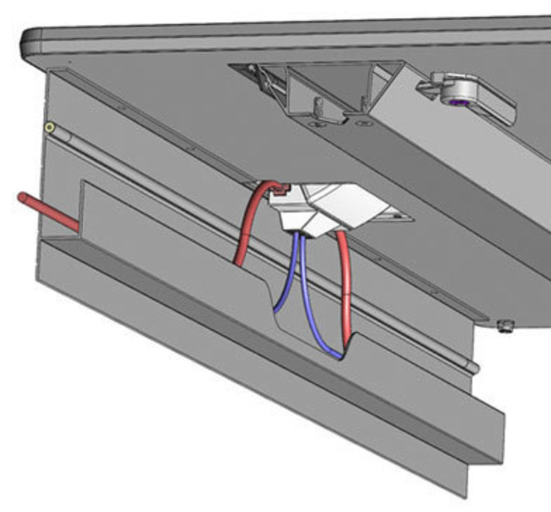 CAD detail view showing the Rhombii cable management solution