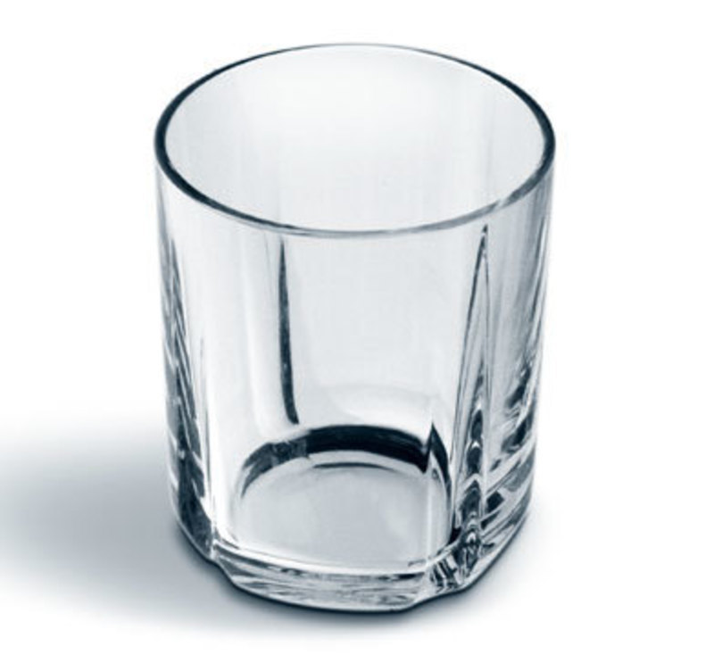 Overhead view of small juice glass from the Clarus Collection