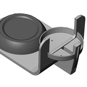 Close up CAD view of the stainless steel base for the stx thermal home brewer