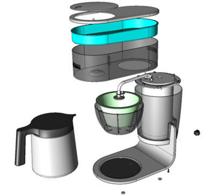 Exploded view of the stx thermal home brewer