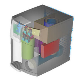 Transparent CAD model view showing the internal components inside the of it