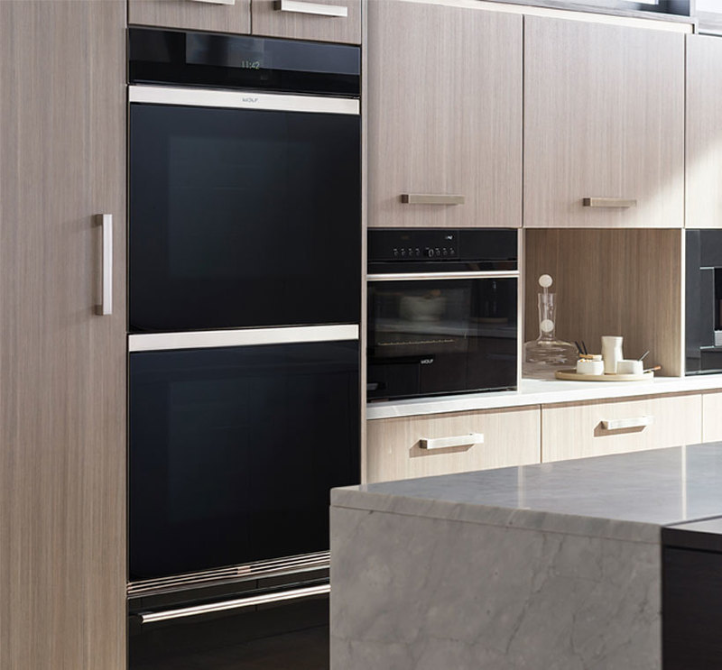 In context view of Wolf wall units installed in a kitchen