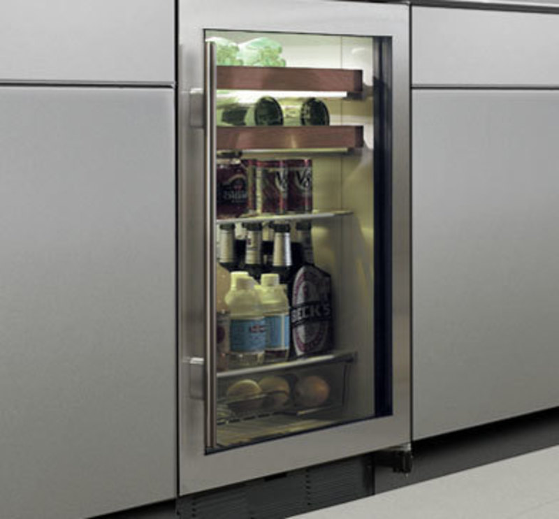In context view showing a beverage unit installed under a counter