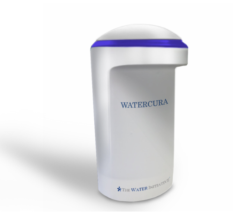 Three quarters front view of the final design for the WaterCura water filter