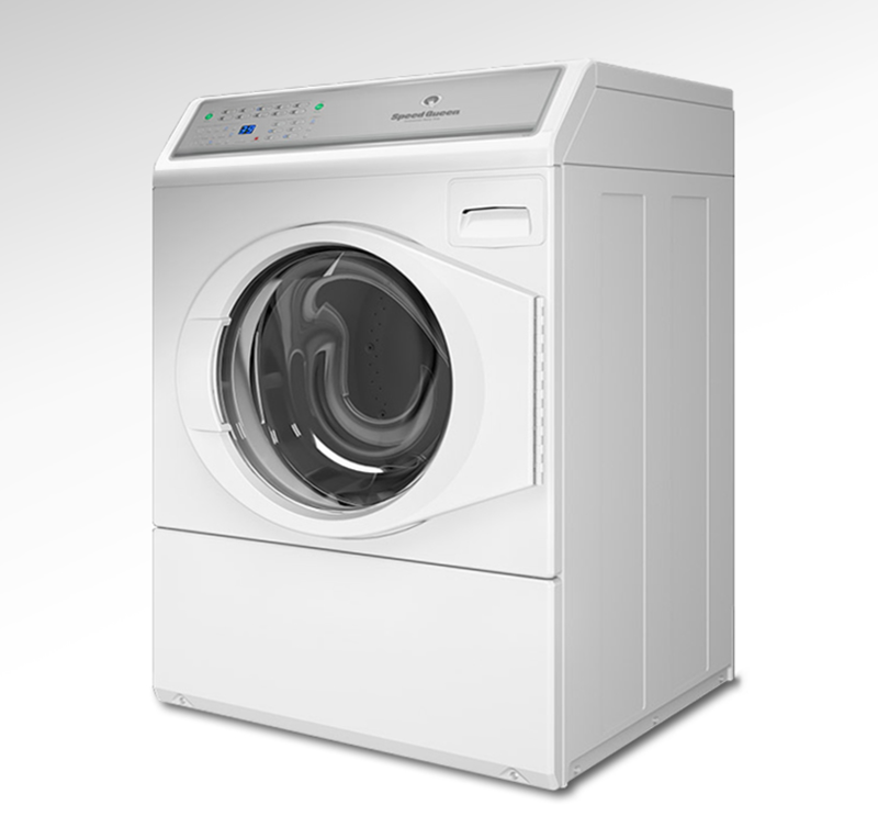 Three quarters front view of the Alliance front Load washer