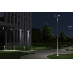 Rendering showing the selected concept in a nighttime outdoor setting
